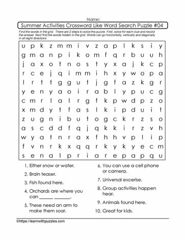 Word Search Crossword Clues #04