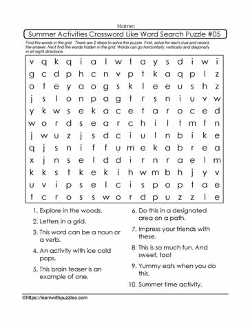 Word Search Crossword Clues #05