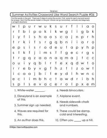 Word Search Crossword Clues #06