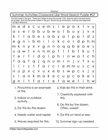 Word Search Crossword Clues #07