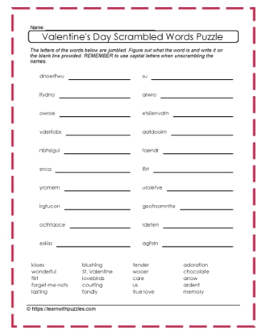 Valentine's Scrambled Letters #09