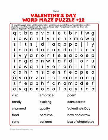 Valentine's Word Maze #12