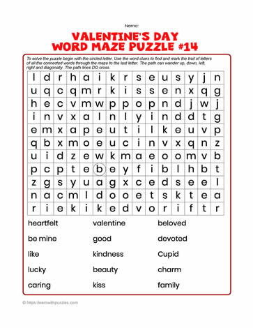 Valentine's Word Maze #14