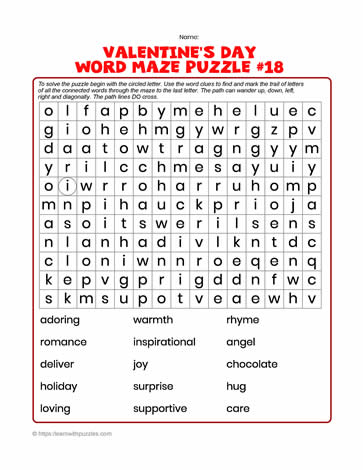 Valentine's Word Maze #18