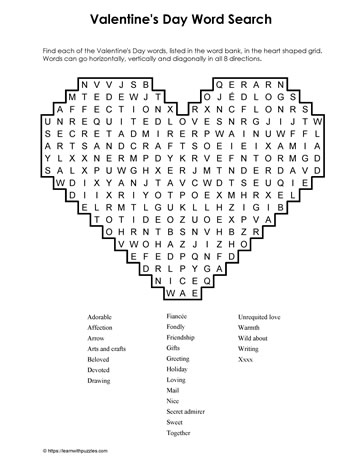 Valentine's Word Search #09