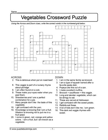 Challenge Your Veggie Wits Learn With Puzzles