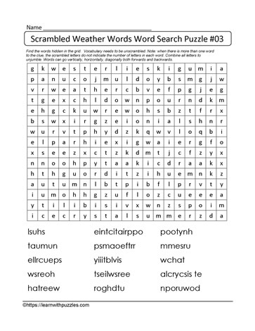 Scrambled Word Searches