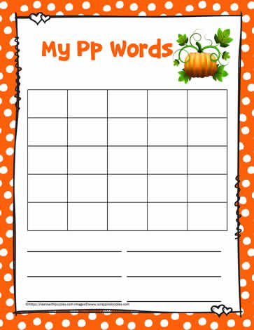 Letter P Activity Word Search