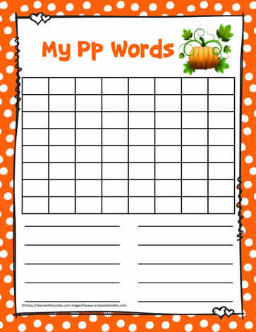 Word Search Activity Letter P