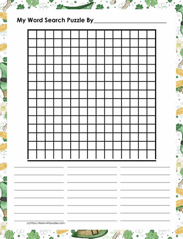 15x15 Blank Word Search St.Patrick's