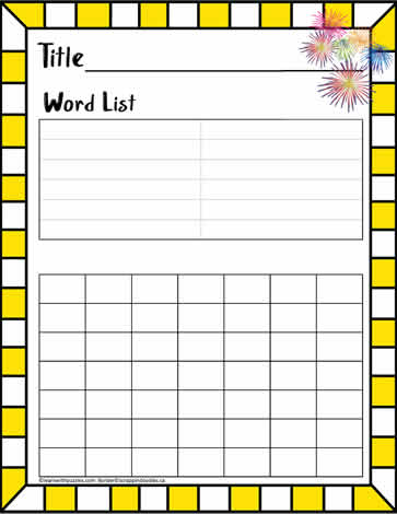 Word Search Template #10