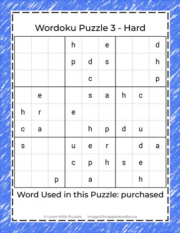 Wordoku Puzzle #03