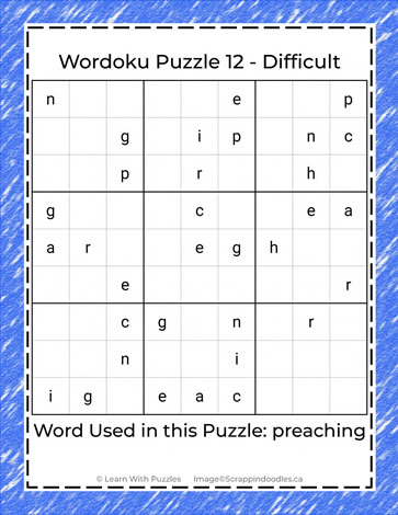 Wordoku Puzzle #12