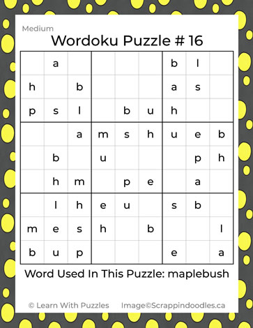 Wordoku Puzzle #16