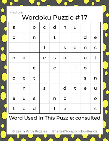 Wordoku Puzzle #17