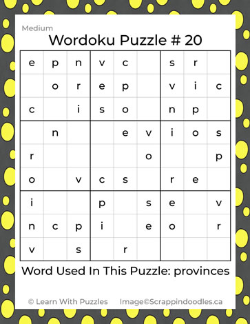 Wordoku Puzzle #20