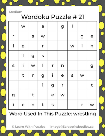 Wordoku Puzzle #21
