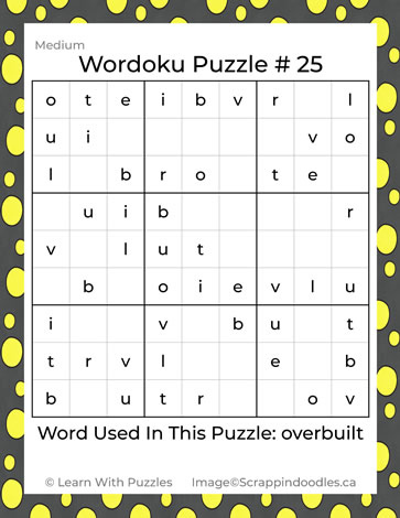 Wordoku Puzzle #25