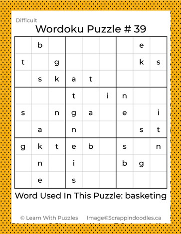 Wordoku Puzzle #39