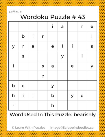 Wordoku Puzzle #43