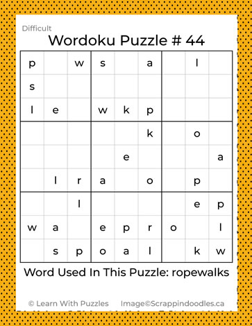 Wordoku Puzzle #44