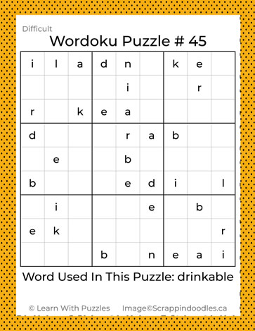 Wordoku Puzzle #45