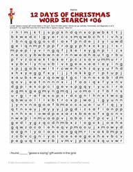 12 Days Christmas Word Search #06