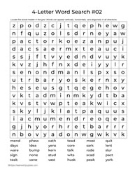 Four Letter Words Puzzle 2