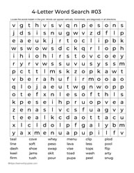 Four Letter Words Puzzle 3