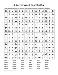 Four Letter Words Puzzle 4