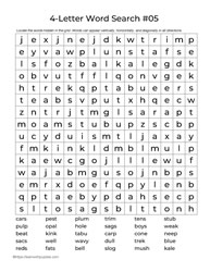 Four Letter Words Puzzle 5