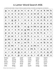 Four Letter Words Puzzle 6