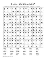 Four Letter Words Puzzle 7