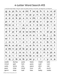 Four Letter Words Puzzle 13