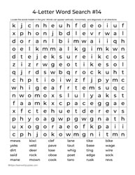 Four Letter Words Puzzle 14