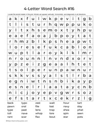 Four Letter Words Puzzle 16