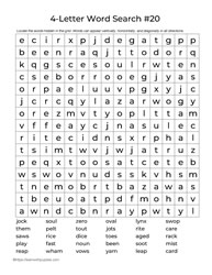 Four Letter Words Puzzle 20