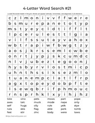 Four Letter Words Puzzle 21