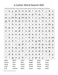 Four Letter Words Puzzle 23