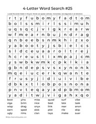 Four Letter Words Puzzle 25
