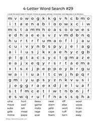 Four Letter Words Puzzle 29