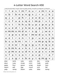 Four Letter Words Puzzle 30
