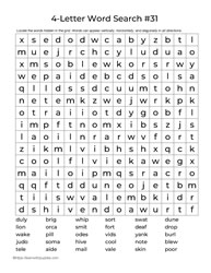 Four Letter Words Puzzle 31
