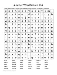 Four Letter Words Puzzle 34