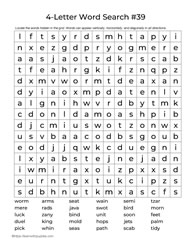 Four Letter Words Puzzle 39