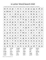 Four Letter Words Puzzle 40