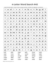 Four Letter Words Puzzle 45