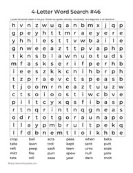 Four Letter Words Puzzle 46