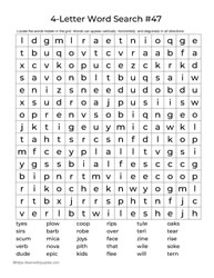 Four Letter Words Puzzle 47