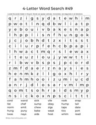 Four Letter Words Puzzle 49